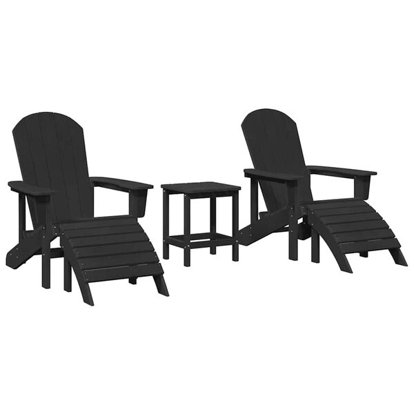 vidaXL Έπιπλα Χαλάρωσης Κήπου 3 pcs Μαύρο 38 x 38 x 46cm Πλαστικό