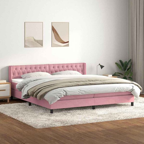 vidaXL &Kappa;&rho;&epsilon;&beta;ά&tau;&iota; Boxspring &mu;&epsilon; &Sigma;&tau;&rho;ώ&mu;&alpha; &Rho;&omicron;&zeta; 180x210 &epsilon;&kappa;. &Beta;&epsilon;&lambda;&omicron;ύ&delta;&iota;&nu;&omicron;