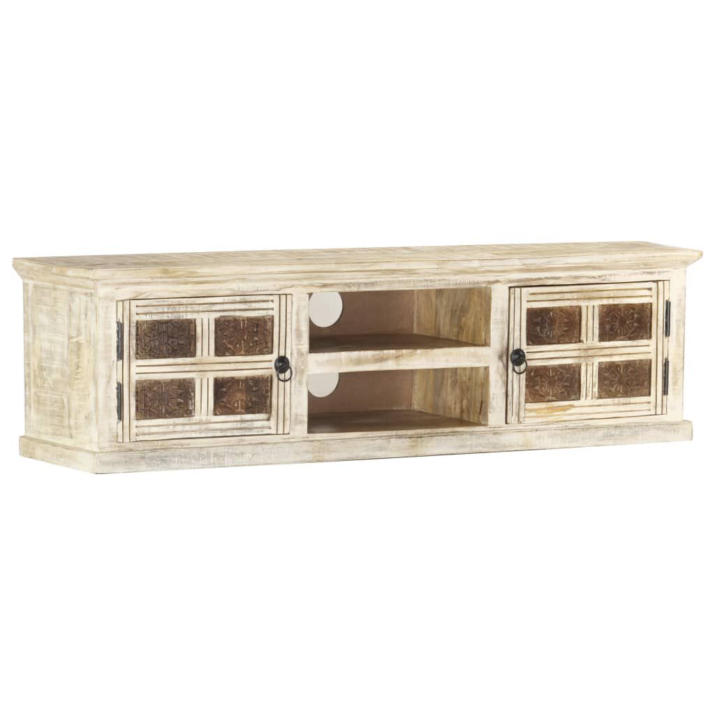 vidaXL Έπιπλο Τηλεόρασης 130 x 30 x 36 εκ. από Μασίφ Ξύλο Μάνγκο