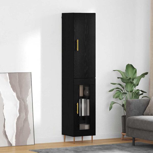 vidaXL Highboard 2 pcs &Mu;&alpha;ύ&rho;&eta; &Omicron;&xi;&upsilon;ά &Epsilon;&pi;&epsilon;&xi;&epsilon;&rho;&gamma;&alpha;&sigma;&mu;έ&nu;&omicron; &xi;ύ&lambda;&omicron;