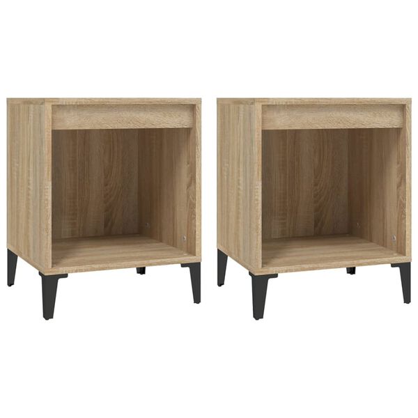 vidaXL Κομοδίνα 2 τεμ. Sonoma Δρυς 40 x 35 x 50 εκ.