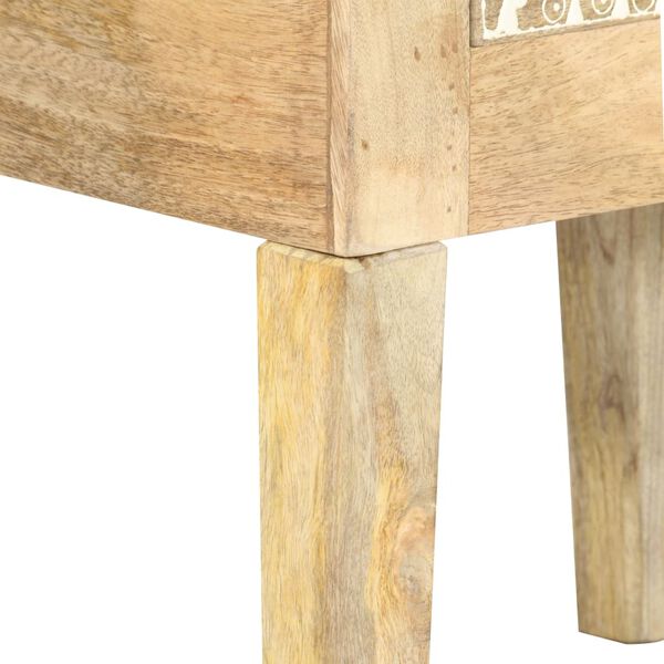 vidaXL Κομοδίνο με Χειροπ. Λεπτομέρειες 40x30x60 εκ. Μασίφ Ξύλο Μάνγκο