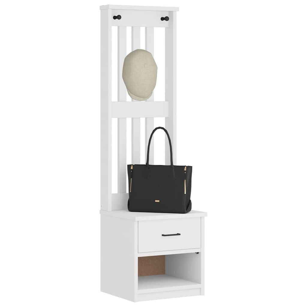 vidaXL Δέντρο χωλ SANDENS Λευκό 45x40x159,5 εκ. Πεύκο μασίφ ξύλο
