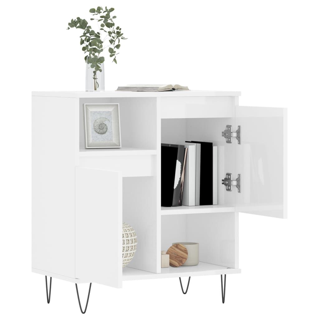 vidaXL Ντουλάπι Γυαλιστερό Λευκό 60x35x70 εκ. από Επεξεργασμένο Ξύλο