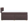 vidaXL Κρεβάτι Boxspring με Στρώμα Σκούρο Καφέ 100x200 εκ. Υφασμάτινο