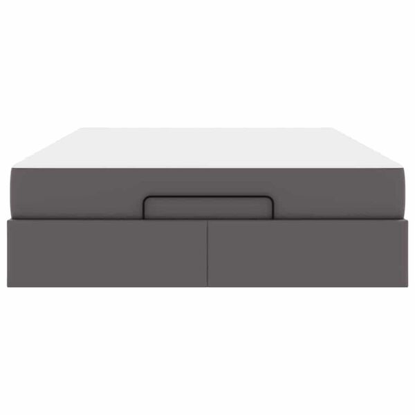 vidaXL Σκελετός κρεβατιού με στρώμα Γκρι 140 x 190 cm Τεχνητό δέρμα