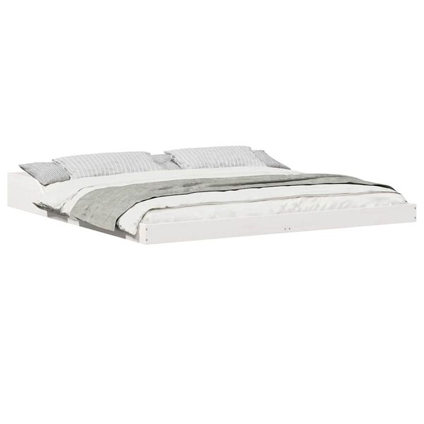 vidaXL Σκελετός Κρεβατιού Λευκό 180 x 200 cm Μασίφ ξύλο πεύκου