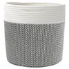 vidaXL Καλάθια Αποθήκευσης 2 τεμ. Γκρι/Λευκό Ø28 x 28 εκ. Βαμβακερά