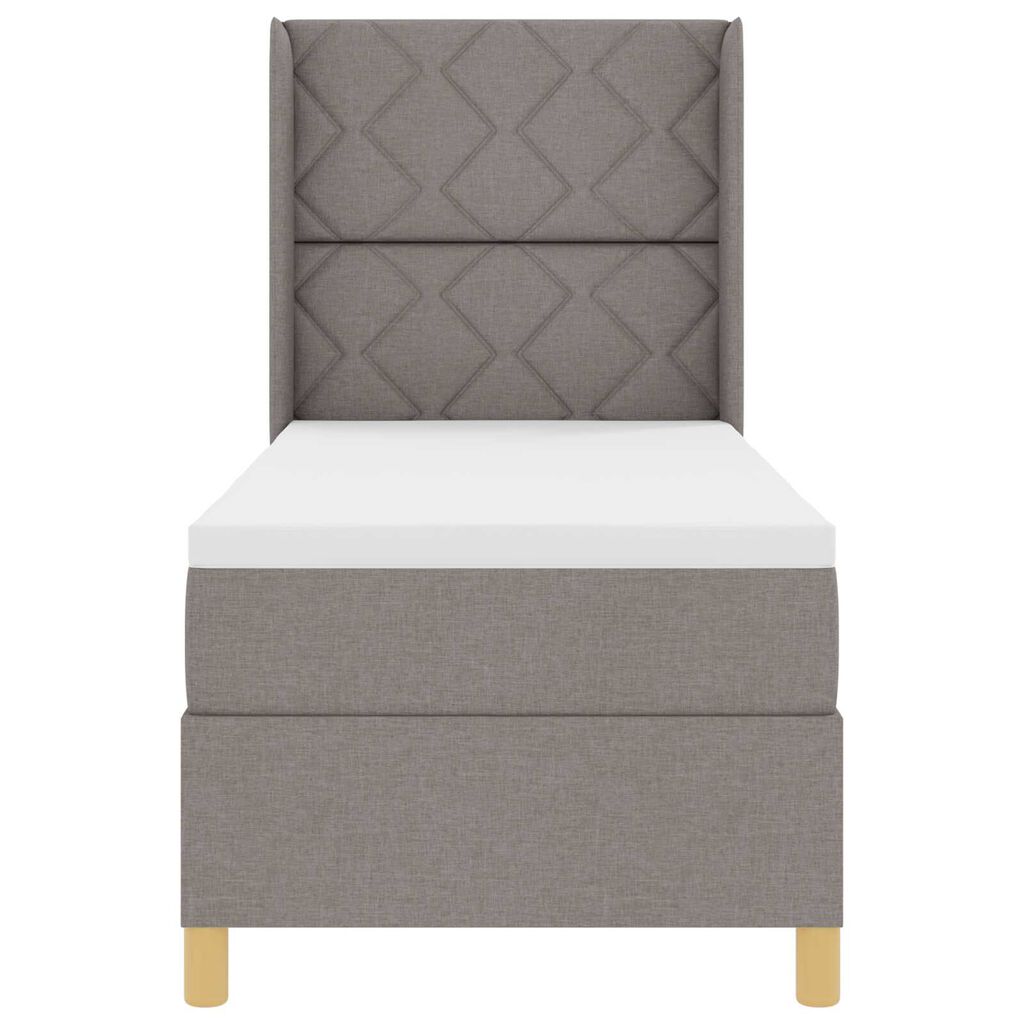 κρεβάτι Box Spring με στρώμα & LED taupe 80x200 εκ. ύφασμα