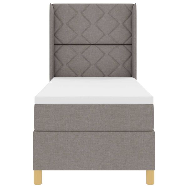 κρεβάτι Box Spring με στρώμα & LED taupe 80x200 εκ. ύφασμα