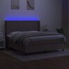 vidaXL &Kappa;&rho;&epsilon;&beta;ά&tau;&iota; Boxspring &mu;&epsilon; &Sigma;&tau;&rho;ώ&mu;&alpha; & LED Taupe 180x200 &epsilon;&kappa;. &Upsilon;&phi;&alpha;&sigma;&mu;ά&tau;&iota;&nu;&omicron;