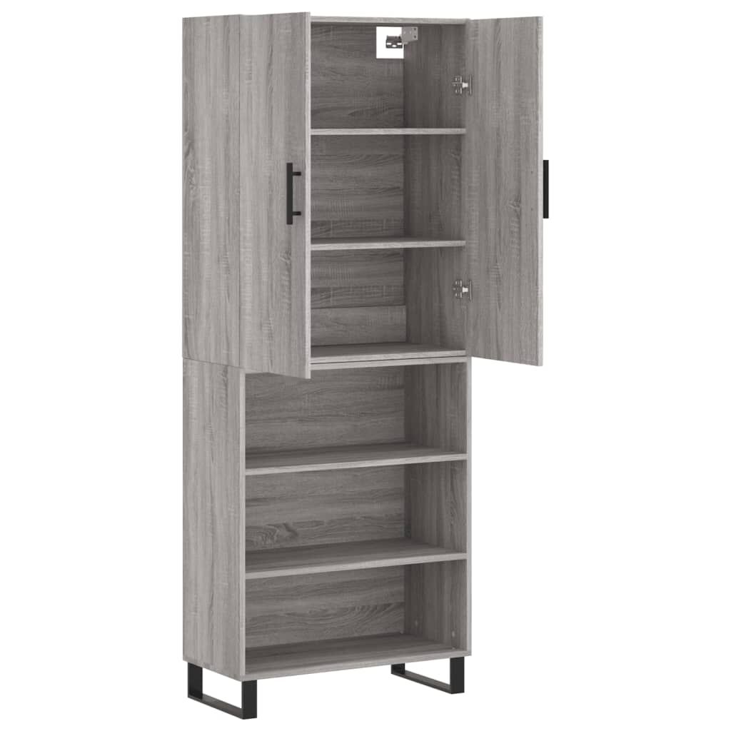 vidaXL Ντουλάπι Γκρι Sonoma 69,5 x 34 x 180 εκ. Επεξεργασμένο Ξύλο