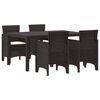 vidaXL Σέτ φαγητού για κήπο 5 pcs Καφέ Rattan Polt