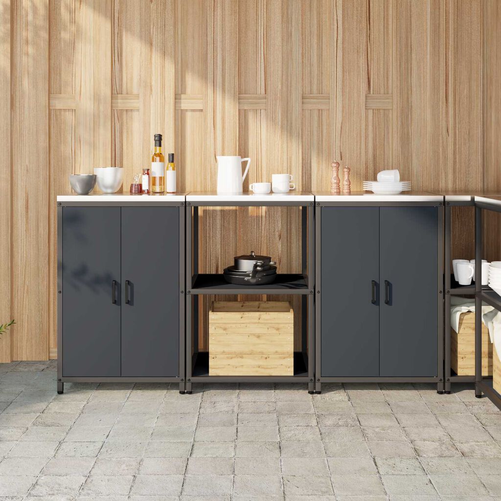 vidaXL Σετ Αποθήκευσης Κουζίνας 3 pcs Ανθρακί 180 x 50 x 92 εκ.