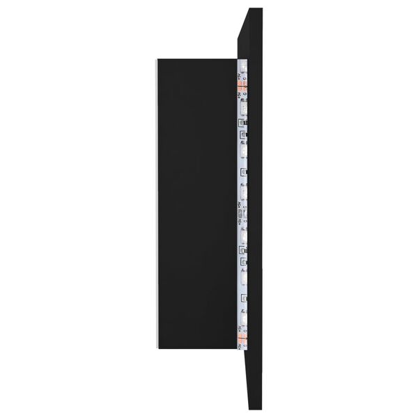 vidaXL Καθρέφτης Μπάνιου με Ντουλάπι LED Μαύρος 90x12x45 εκ. Ακρυλικός