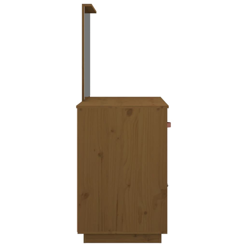 vidaXL Μπουντουάρ Καφέ μελί 95x50x134 εκ. Μασίφ Ξύλο Πεύκου