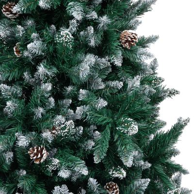 vidaXL Χριστουγεννιάτικο Δέντρο 240 εκ. με Κουκουνάρια/Λευκό Χιόνι