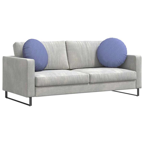 vidaXL Μαξιλάρια καθισμάτων 2 pcs Μπλε τζην Ø50 x 19 εκ ύφασμα