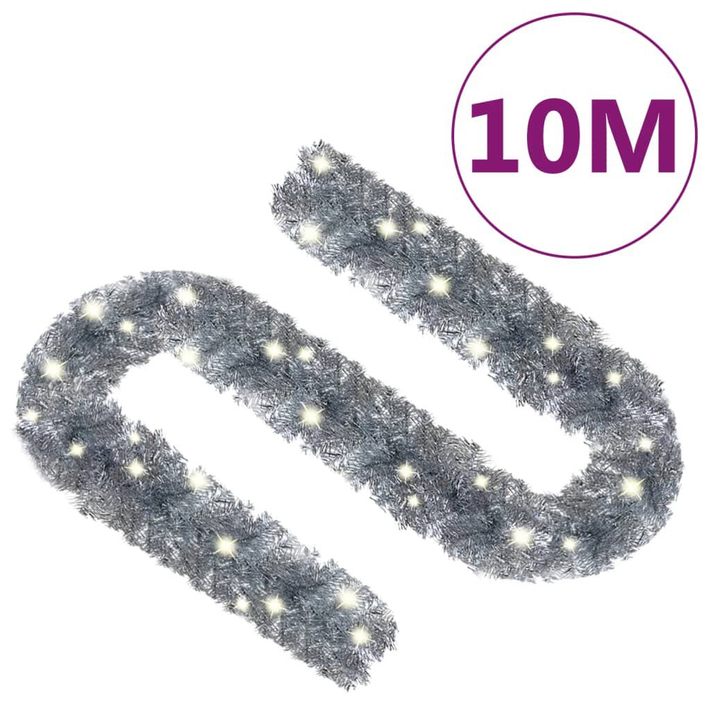 vidaXL Γιρλάντα Χριστουγεννιάτικη με Λαμπάκια LED Ασημί 10 μ.