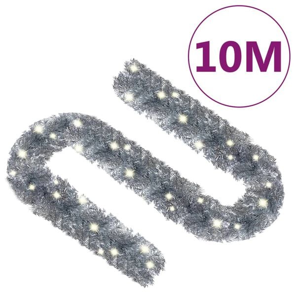 vidaXL Γιρλάντα Χριστουγεννιάτικη με Λαμπάκια LED Ασημί 10 μ.