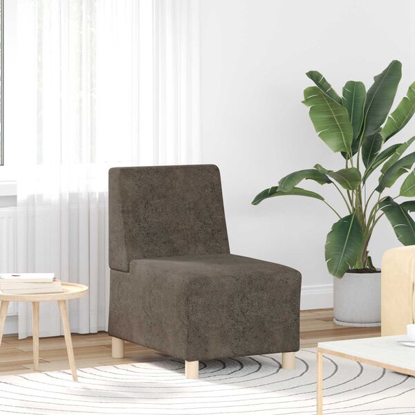 vidaXL Καθίσμα Σαλονιού 2 pcs Σκούρο Γκρι 55 εκ. Ψεύτικο σουέτ δέρμα
