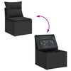 vidaXL Σετ Καναπέ Κήπου 9 pcs Μαύρο Πολυ rattan, βαμμένο ατσάλι