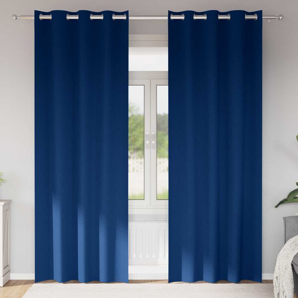 vidaXL Κουρτίνες 2 pcs Σκούρο Μπλε 225 x 140 εκ. Πολυεστέρας