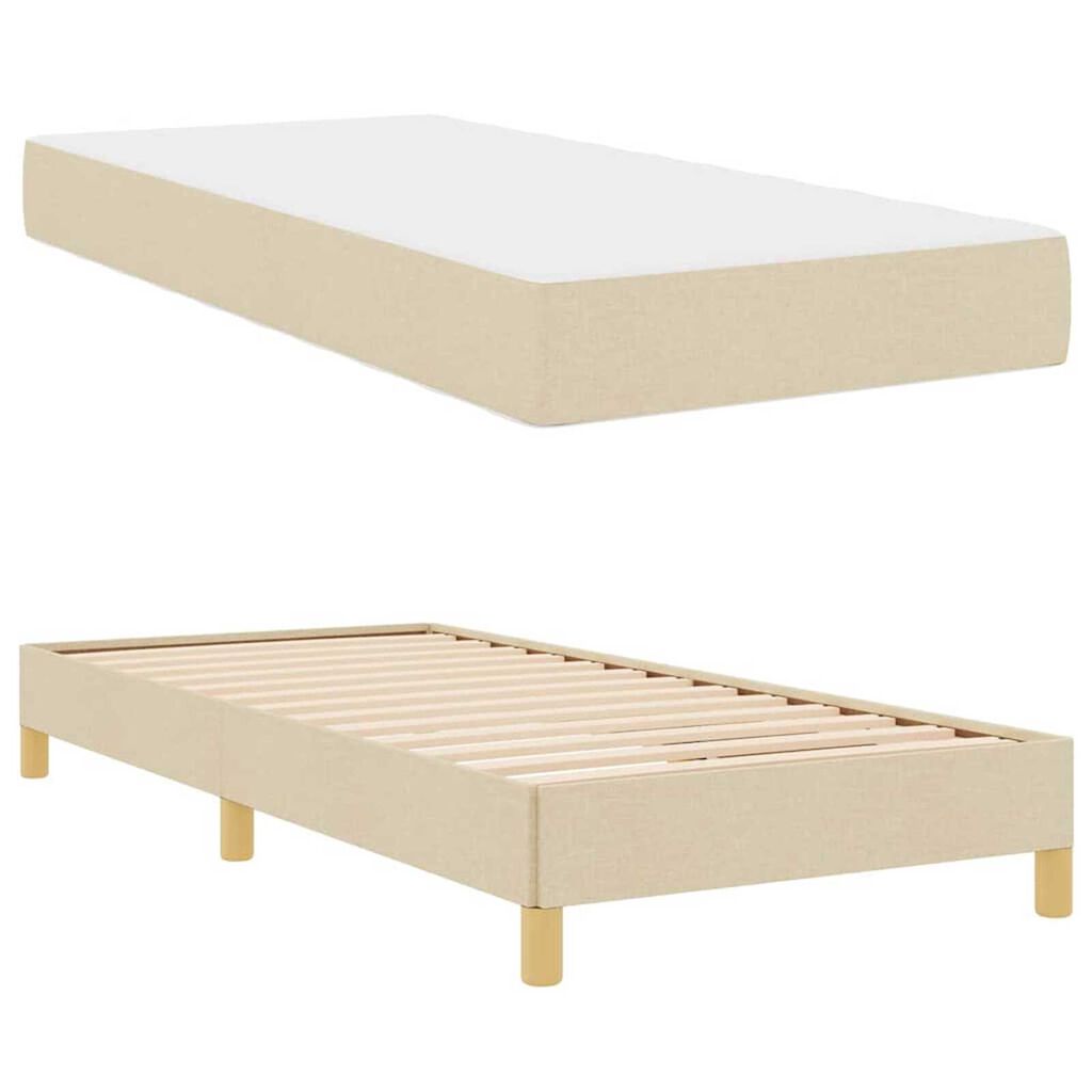 vidaXL Κρεβάτι με ελατήρια Κρέμα και Καφέ 80 x 200 cm