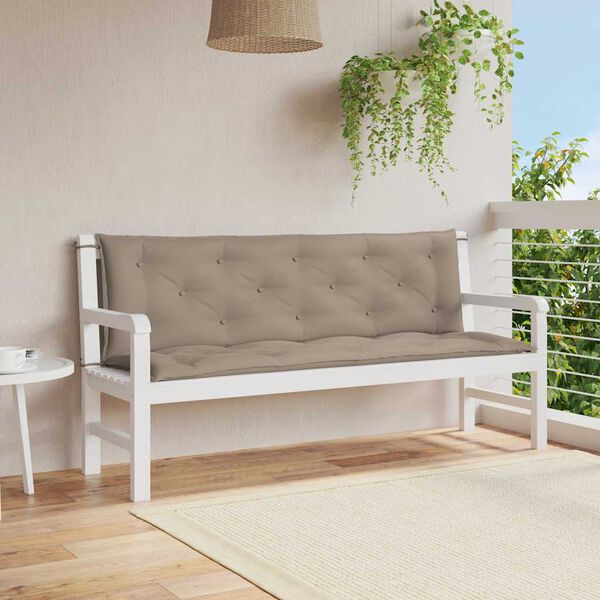 vidaXL Μαξιλάρι Πάγκου Κήπου Taupe 150x(50+50)x7 εκ. Ύφασμα Oxford