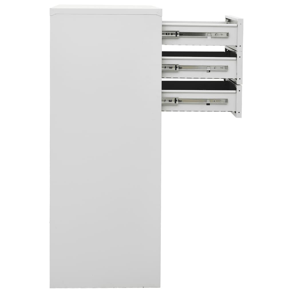vidaXL Ντουλάπα Γραφείου Ανοιχτό Γκρι 90 x 40 x 102 εκ. Ατσάλινη