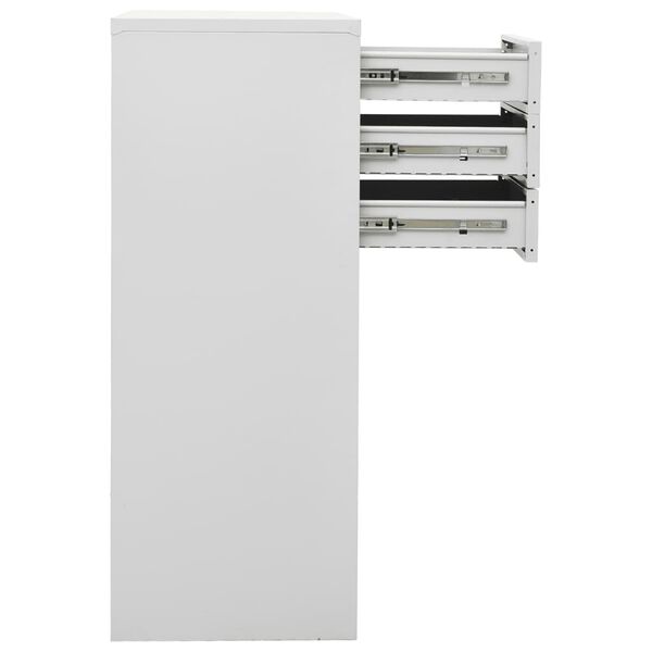 vidaXL Ντουλάπα Γραφείου Ανοιχτό Γκρι 90 x 40 x 102 εκ. Ατσάλινη