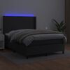 vidaXL &Kappa;&rho;&epsilon;&beta;ά&tau;&iota; Boxspring &mu;&epsilon; &Sigma;&tau;&rho;ώ&mu;&alpha; & LED &Mu;&alpha;ύ&rho;&omicron; 140x190 &epsilon;&kappa;. &Sigma;&upsilon;&nu;&theta;. &Delta;έ&rho;&mu;&alpha;