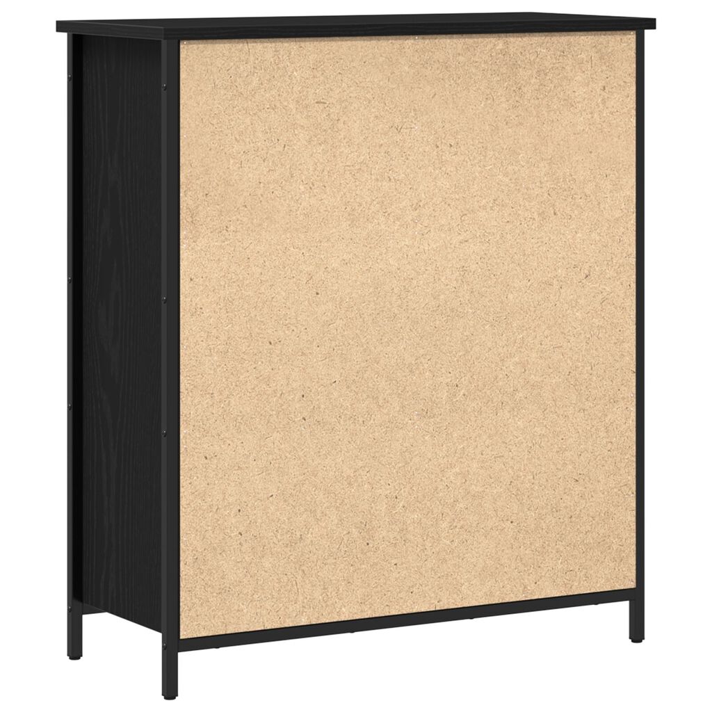 vidaXL Μπουφές Μαύρο Δρυς 70x30x80 εκ. Κατασκευασμένο από Τεχνητό Ξύλο και Ατσάλι