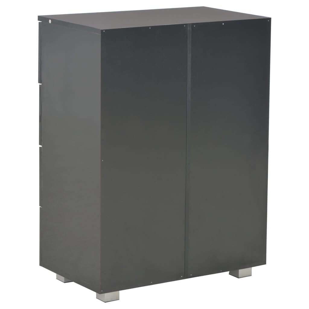 vidaXL Μπουφές Ψηλός Γυαλιστερός Μαύρος 60x35x80εκ. Επεξεργασμένο Ξύλο