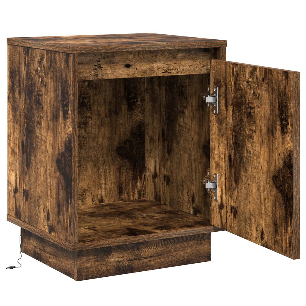 vidaXL Κομοδίνο με 2 pcs Καπνιστό Δρύς 39 x 34.5 x 50 εκ.