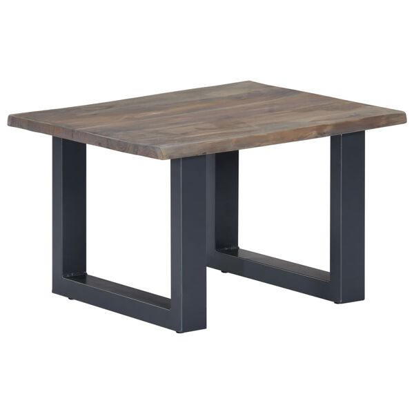 vidaXL Τραπεζάκι Σαλονιού Live Edge Γκρι 60x60x40 εκ. Ξύλο Ακακίας