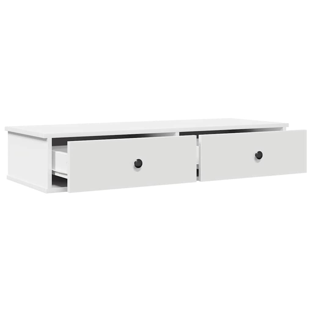 vidaXL Ράφι τοίχου με συρτάρια Λευκό 100x37,5x19 cm Ξύλινη κατασκευή