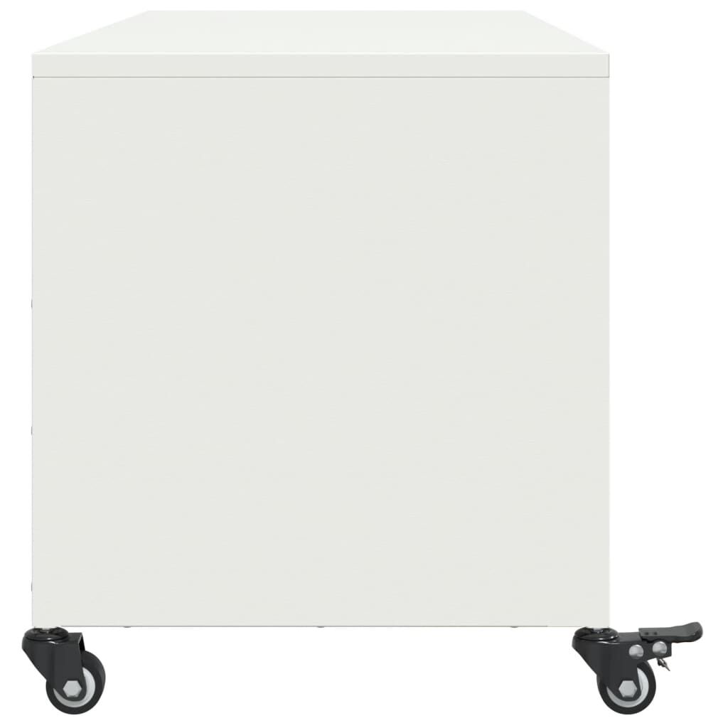 vidaXL Έπιπλο Τηλεόρασης Λευκό 100,5x39x43,5 εκ. Ατσάλι