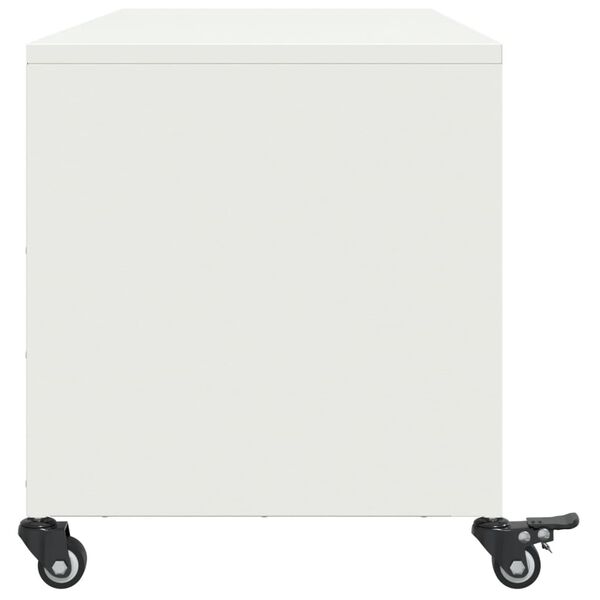 vidaXL Έπιπλο Τηλεόρασης Λευκό 100,5x39x43,5 εκ. Ατσάλι