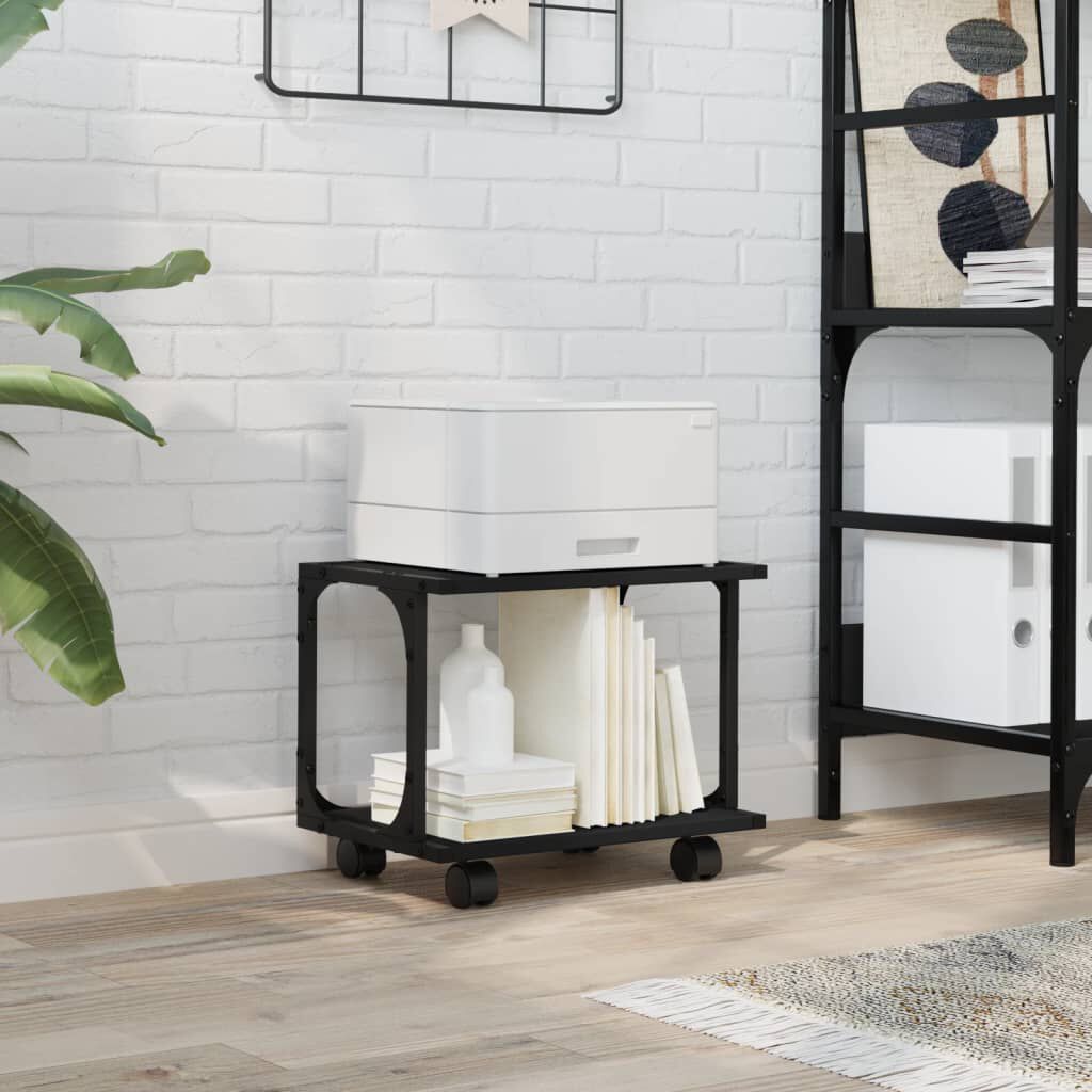 vidaXL Βάση Εκτυπωτή 2 Επιπέδων Μαύρη 41x28x33,5 εκ Επεξεργασμένο Ξύλο
