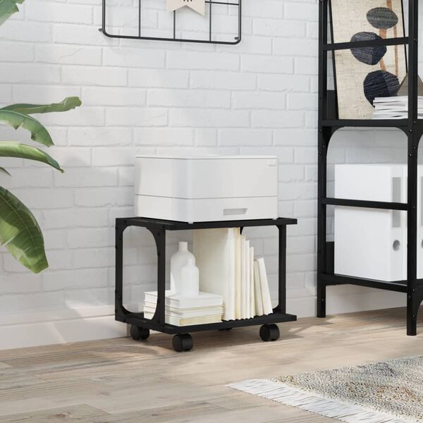 vidaXL Βάση Εκτυπωτή 2 Επιπέδων Μαύρη 41x28x33,5 εκ Επεξεργασμένο Ξύλο