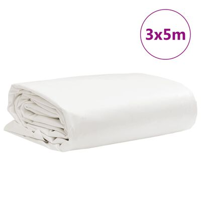 vidaXL Μουσαμάς Λευκός 3 x 5 μ. 650 γρ./μ²