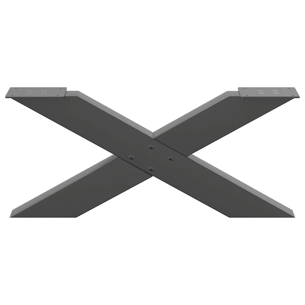 vidaXL Πόδια Τραπεζιού Σαλονιού σε Σχήμα Χ 2 τεμ. Ανθρακί 70x(30-31) εκ. Ατσάλι