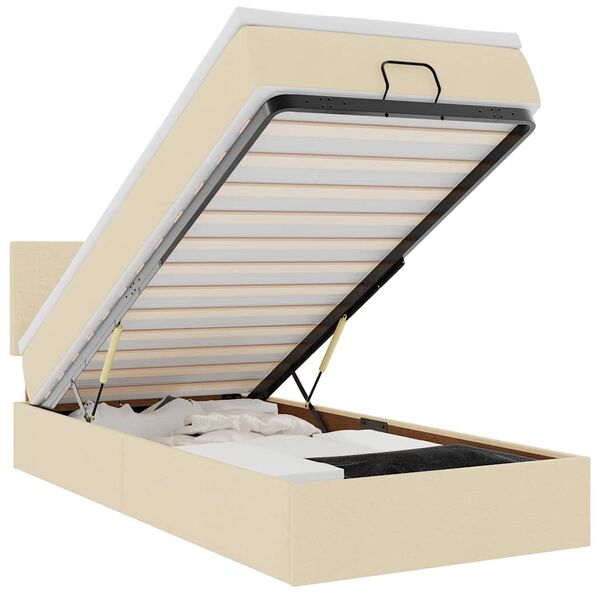 vidaXL &Omicron;&theta;&omega;&mu;&alpha;&nu;&iota;&kappa;ό &kappa;&rho;&epsilon;&beta;ά&tau;&iota; &mu;&epsilon; &sigma;&tau;&rho;ώ&mu;&alpha; Cream 80x200cm ύ&phi;&alpha;&sigma;&mu;&alpha;