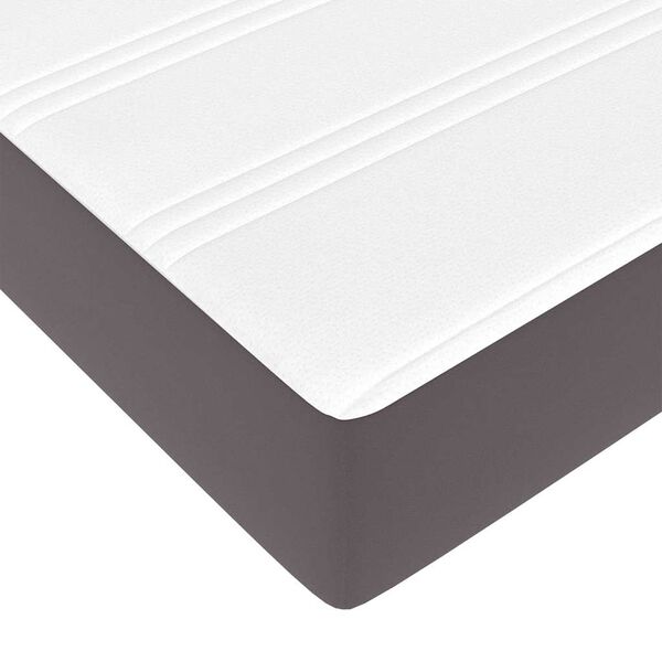 vidaXL Οθωμανικό κρεβάτι με στρώμα Γκρι 120x200cm Faux Leather