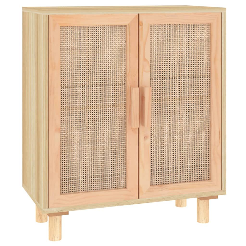vidaXL Ντουλάπι Καφέ 60 x 30 x 70 εκ. από Μασίφ Πεύκο & Φυσικό Ρατάν