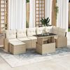 vidaXL Σετ Καναπέ Κήπου με αποθήκευση 8 pcs Μπεζ Πολυ ράταν
