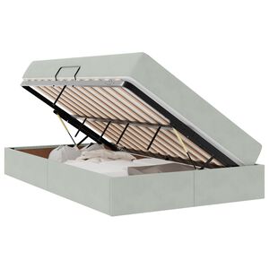 vidaXL Κρεβάτι με αποθηκευτικό χώρο και στρώμα με στρώμα Ανοιχτό γκρι