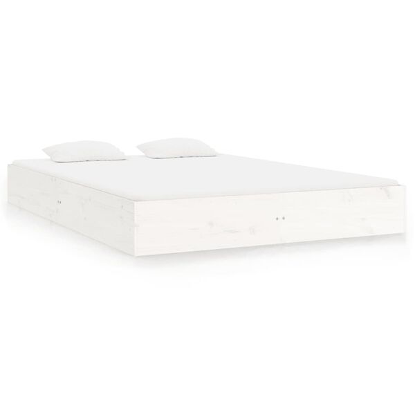 vidaXL Πλαίσιο Κρεβατιού Λευκό 160 x 200 εκ. από Μασίφ Ξύλο