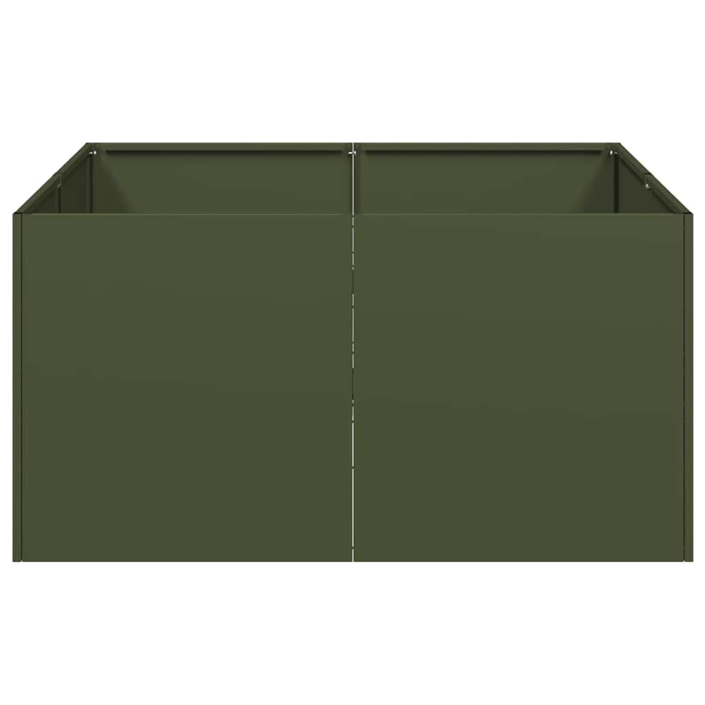 vidaXL Ζαρντινιέρα Λαδί 80x80x40 εκ. από Χάλυβα Ψυχρής Έλασης